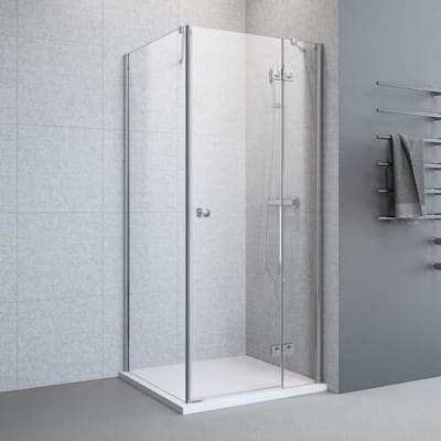 Megabad Profi Collection Planplus revolving door with fixed part and side panel 90 x 90 x 195 cm stop right MBPPDTFSS90R