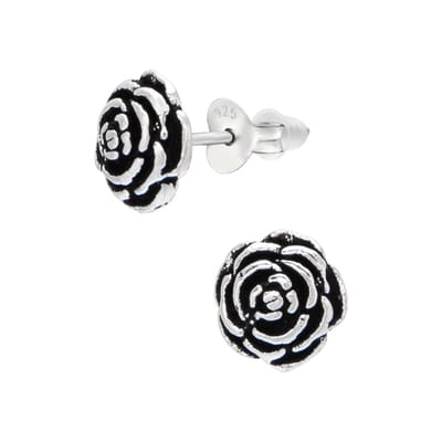 Zilveren oorstekers roos – Oorbellen 925 sterling zilver
