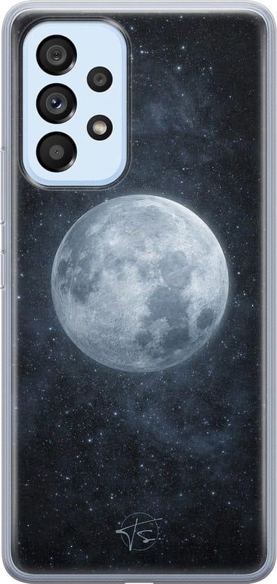 Hoesje geschikt voor Samsung Galaxy A53 - Maan - Soft Case - TPU - Natuur - Zwart - Mooie Telefoonhoesjes