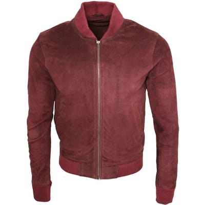 Varsity zacht suède leren bomberjack