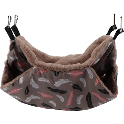 Petit Animal Hamac Double Couche Doux et Confortable Hamster Suspendu Lit Chaud avec Crochet Métallique Fixe 20x20cm   7.9x7.9in S 100x40x0.3cm / 39.4x15.7x0.1in gray