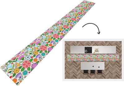 Keukenloper - Keukenmat - Bloemen - Regenboog - Vlinder - Design - 400x50 cm - Keuken vloerkleed