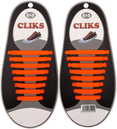 Elastische Veters Oranje - Zonder Strikken - 1 Paar Schoenen - Kinderen & Volwassenen - CLIKS