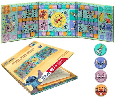 Lilo & Stitch magnetisch bordspel – opvouwbaar formaat 17,5 × 17,5 × 20 cm – klassiek “Ludo”-spel in reisuitvoering