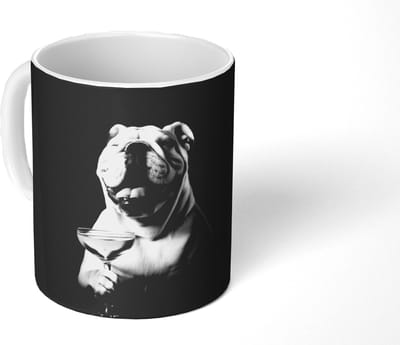 Mok - Koffiemok - Buldog - Hond - Glas - Mokken - 350 ML - Beker - Koffiemokken - Theemok