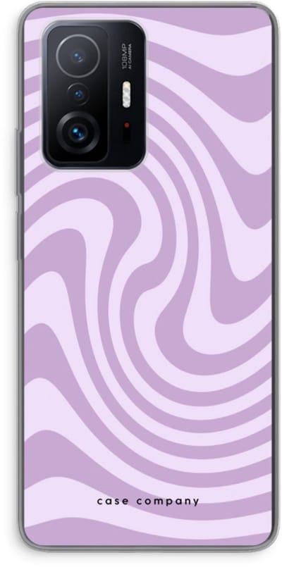 Case Company® - Hoesje geschikt voor Xiaomi 11T hoesje - Swirl Paars - Soft Cover Telefoonhoesje - Bescherming aan alle Kanten en Schermrand