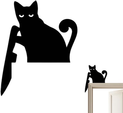 Decoratieve houten kat voor kamerdeur, unieke wanddecoratie voor woonkamer en slaapkamer, creatieve deurhoekversiering en interieuraccessoire
