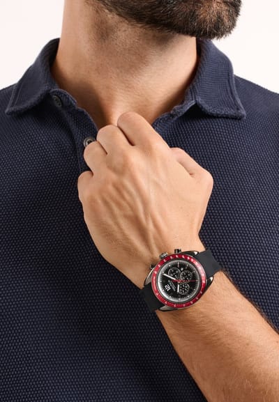 Nautica Kedge Quartz Analoog Horloge Zwart Kast: 100% Roestvrij Staal | Armband: 100% Siliconen 46 mm NAPKDS601, NAPKDS602, NAPKDS603