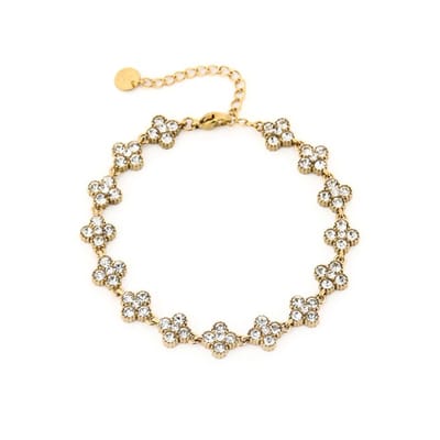 Bijoutheek Armband (Sieraad) Klaver Stenen Party Goud