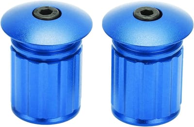 Verstelbare Aluminium Handvat Eindpluggen voor 18-20mm Fietssturen - Geschikt voor Racefietsen, BMX en MTB (Blauw)