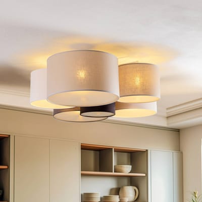 Euluna Lodge plafondlamp, 6-lamps, meerkleurig