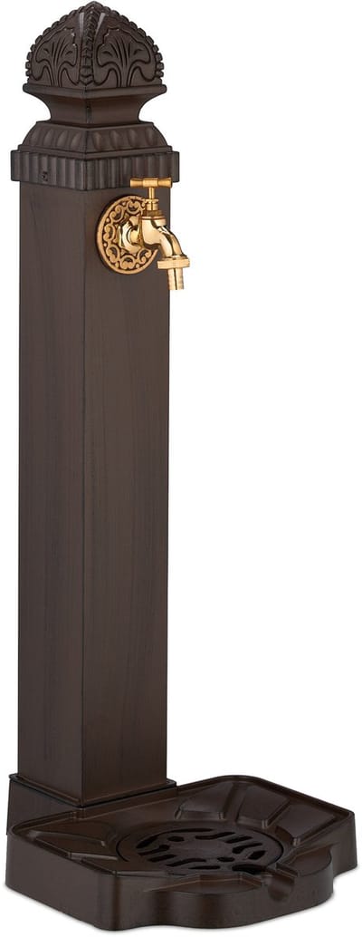 waterzuil met kraan - 77 cm - putje - bruin