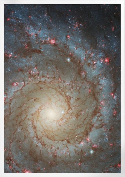 Hubble Gazes Into Rosy Pink M74 | Space, Astronomie & Ruimtevaart Poster | A3: 30x40 cm