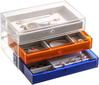 Sieradendoos Opbergdoos - Juwelendoos Organizer - Sieraden Opbergen - Drie Lagen Compartimenten - 22.5 cm - A