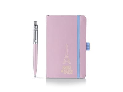 Balpen Giftset Sheaffer EMILY IN PARIS 321 Sentinel Matte Pink Chrome trims met notitieboek