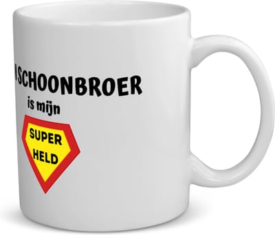 Akyol - mijn schoonbroer is mijn superheld koffiemok - theemok - Broer - super schoonbroer - verjaardag - cadeautje voor broer - broer artikelen - kado - geschenk - 350 ML inhoud