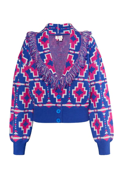 IZIA Vest Dames BLAUW ROZE WIT