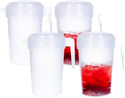Plasticforte Waterkan - 5x - 2L - transparant - met deksel - kunststof - schenkkan