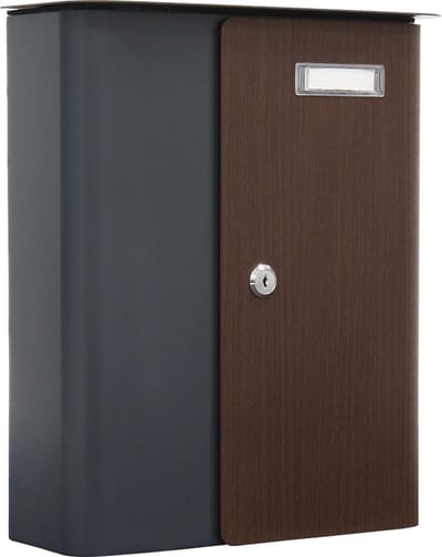 Rottner Brievenbus Splashy Antraciet met Houtlook Deur - 35,7x29,5x10cm