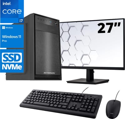 ScreenON - Office Set - Z60041 - V2 - (OfficePC.Z60041 + 27 Inch Monitor + Toetsenbord + Muis) + WiFi & Bluetooth