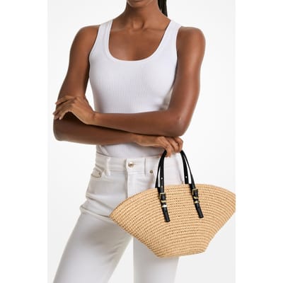 Michael Kors Small Fan Tote Nat/black Size: OS | Handbags Outlet | Dames | Zwart