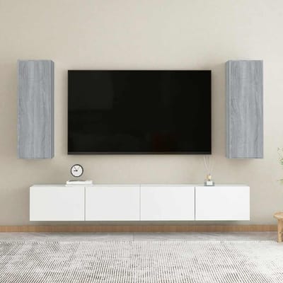 vidaXL - Tv-meubelen - 2 - st - 30,5x30x90 - cm - bewerkt - hout - grijs - sonoma - eiken