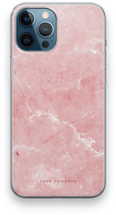 Case Company® - Hoesje geschikt voor iPhone 12 Pro hoesje - Roze marmer - Soft Cover Telefoonhoesje - Bescherming aan alle Kanten en Schermrand