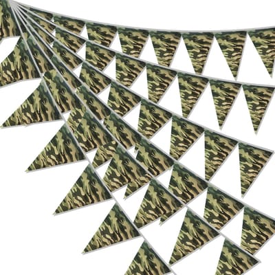Vlaggen camouflage - Camo slinger - Vlaggenlijn - Flag line camouflage - 6m - Feestdecoratie - Leger thema - Verjaardag - Jonyx