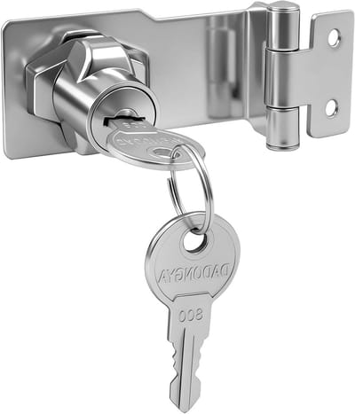 Verstelbare 3 Inch Sleutelslot met 2 Sleutels, Veiligheids Hangslot voor Deur, Kast en Garage, Zonder Boren, Duurzaam en Betrouwbaar Design