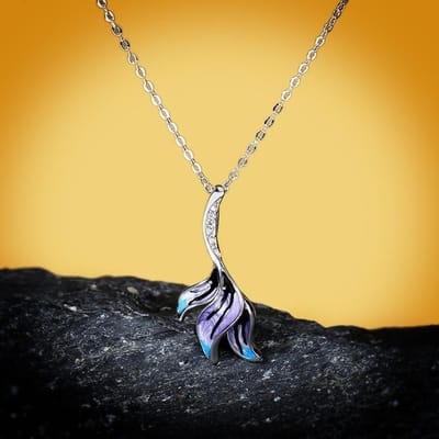 925 Vlinder Ketting Veer Vorm Handgemaakt Emaille Hanger Ketting Retro Dames Sieraden Cadeau Voor Vrouwen orange