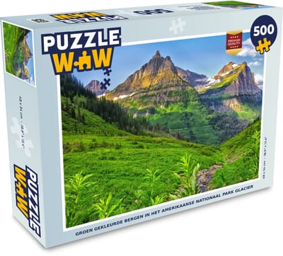 Puzzel Groen gekleurde bergen in het Amerikaanse Nationaal park Glacier - Legpuzzel - Puzzel 500 stukjes