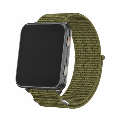Nylon loop bandje - geschikt voor Garmin Venu X1 - klittenband - army