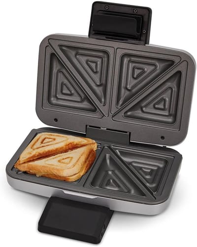 Sandwich Maker - Tosti Apparaat - Warme Broodjes Maken - XXL Vullingen - Voor 2 Broodjes - Zilver