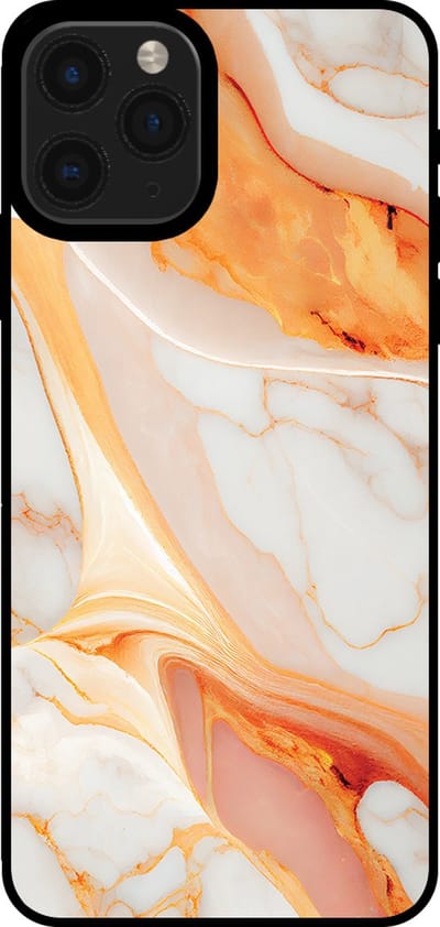 Smartphonica Telefoonhoesje voor iPhone 11 Pro met marmer opdruk - TPU backcover case marble design - Oranje geschikt voor iPhone 11 Pro