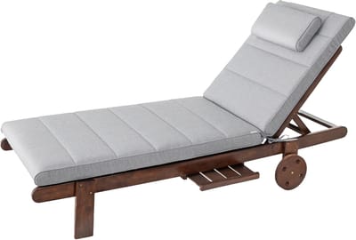 Tuinmeubelmatras voor ligstoel 204x60 cm - Zitkussen balkon outdoor asgrijs