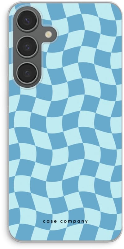 Case Company® - Hoesje geschikt voor Samsung Galaxy S24 Plus hoesje - Grid Blauw - Soft Cover Telefoonhoesje - Bescherming aan alle Kanten en Schermrand