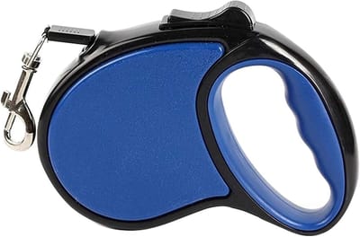 Intrekbare Hondenriem - Rollijn Hond - Wandelen Buiten - Eén Knop Bediening - 5 Meter Lengte - Blauw