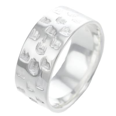 Behave – 925 sterling zilveren ring – Zilver – Handgemaakt – Dames – 8,5 mm breed – Glans – Mat reliëf