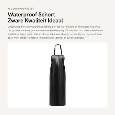 Dailygoods- Schort Waterdicht - Lange Werkschort - Zwart PVC - Duurzaam PU - Lichtgewicht - 110 x 61,5 cm