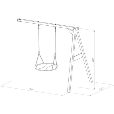 AXI Summer Nestschommel met frame van hout in Wit/Bruin - Aanbouwschommel - FSC hout - Schommel met muurbevestiging, 1 nest schommel en 2 grondankers - Schommelset voor kinderen - 10 jaar Garantie!