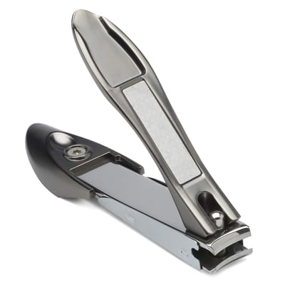 Coupe-ongles avec collecteur Acier Inoxydable Robuste Coupe-ongles pour Mains et Pieds avec Lames Chirurgicales Courbées et Lime à Ongles Poignée Ergonomique avec gray