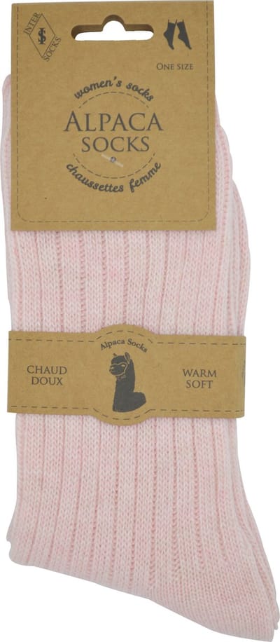 Dames Alpaca sokken - 2 paar zéér zachte & hoogwaardige kwaliteit - warmteregulerend - light roze - maat 36/39