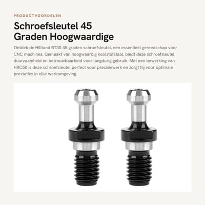 Dailygoods- Schroefmoer 45° - Schroefharingen - Schroefmachine - CNC Gereedschap - Hoogwaardig Roestvrij Staal - Duurzaam en Veilig - Schroef