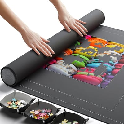 Oprolbare Puzzelmat met Sorteerbakken - Draagbare Opbergoplossing voor Legpuzzels tot 3000 Stukjes