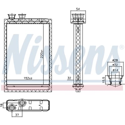 Warmtewisselaar, interieur verwarming NISSENS 707224