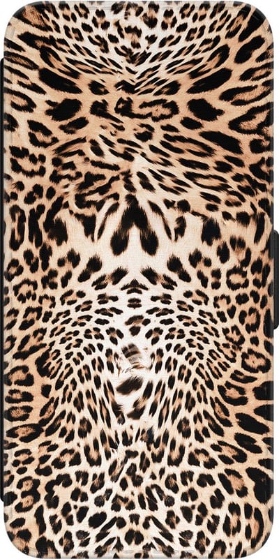 Leuke Telefoonhoesjes - Hoesje geschikt voor Samsung Galaxy A34 bookcase leer - Animal print - Animal print - Wallet Case met pasjeshouder - Luipaardprint - Bruin