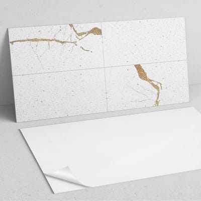 Coloray Wandpanelen Zelfklevend - Modern marmerpatroon PVC Wandpaneel - 100 cm x 50 cm - Wit Wandbekleding Zelfklevend - 1 stuk - Texturen Wandpanelen Zelfklevend - Wandpanelen Keuken - Wandpaneel Badkamer