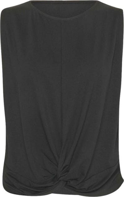 Namastae® Yoga shirt dames | Yoga top dames | Sport top met twist | Kort topje | Zwart | Maat 32 (XS)