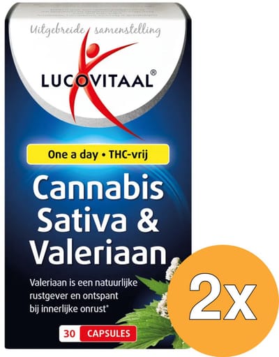 2x Lucovitaal Cannabis Sativa & Valeriaan (30 capsules)