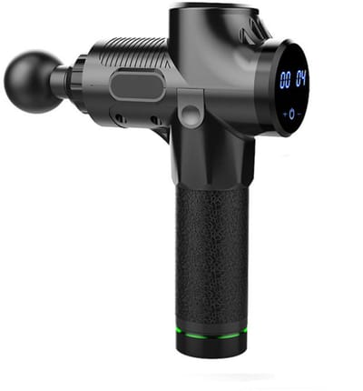 Massagepistool met 6 verwisselbare massagekoppen Zwart